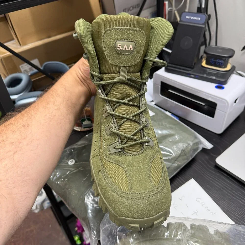 Mens Green US 9.5-11 Military Army Combat Boots High-Top Tactical Outdoor Patrol
